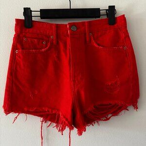 NWT GRLFRND Cindy Shorts in Red